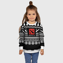Свитшот детский Dota pattern game, цвет: 3D-белый — фото 2