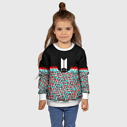 Свитшот детский BTS glitch, цвет: 3D-белый — фото 2