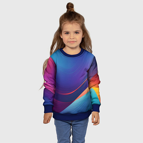 Детский свитшот Красивый градиент абстракция / 3D-Синий – фото 4