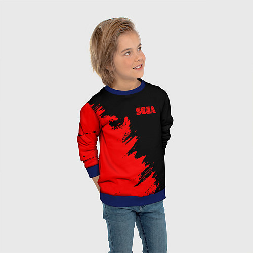 Детский свитшот SEGA краски красные / 3D-Синий – фото 3