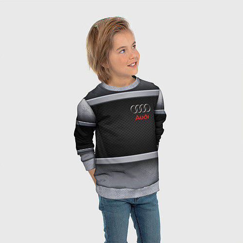 Детский свитшот Audi metal texture / 3D-Меланж – фото 3
