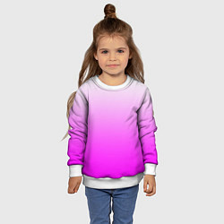 Свитшот детский Gradient color pink, цвет: 3D-белый — фото 2
