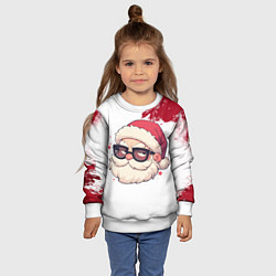 Свитшот детский Подозрительный Санта в очках, цвет: 3D-белый — фото 2