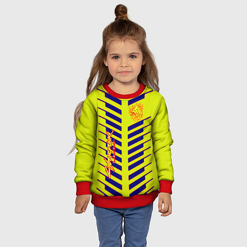 Детский свитшот Cyberpunk 2077 полсы геометрия / 3D-Красный – фото 4