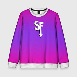 Свитшот детский Sally Face neon gradient, цвет: 3D-белый