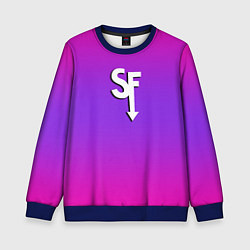 Свитшот детский Sally Face neon gradient, цвет: 3D-синий