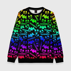 Свитшот детский Marshmello neon steel pattern, цвет: 3D-черный