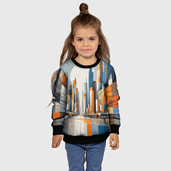 Свитшот детский Архитектура город абстракция, цвет: 3D-черный — фото 2