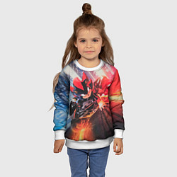 Свитшот детский Ёжик Шэдоу на мотоцикле, цвет: 3D-белый — фото 2