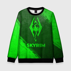 Свитшот детский Skyrim - green gradient, цвет: 3D-черный