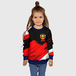 Свитшот детский СССР краски абстрактные текстура, цвет: 3D-синий — фото 2