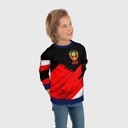 Свитшот детский СССР краски абстрактные текстура, цвет: 3D-синий — фото 2