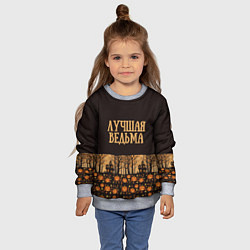 Свитшот детский Хэллоуин лучшая ведьма, цвет: 3D-меланж — фото 2