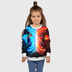 Свитшот детский Битва планет абстракция, цвет: 3D-белый — фото 2