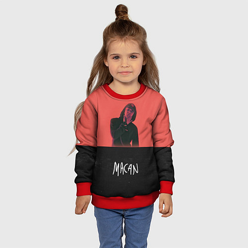 Детский свитшот Macan - Singer / 3D-Красный – фото 4