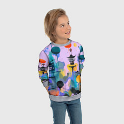 Свитшот детский Фантазийный японский паттерн, цвет: 3D-меланж — фото 2