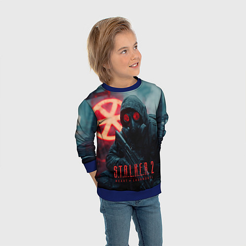 Детский свитшот Stalker 2 зараженная зона / 3D-Синий – фото 3