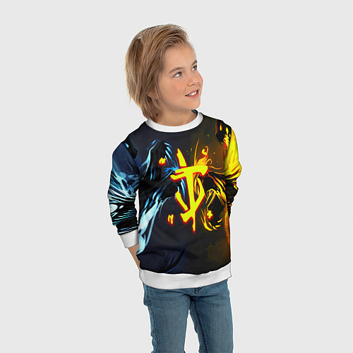 Детский свитшот Doom logo monster / 3D-Белый – фото 3