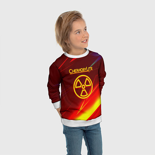 Детский свитшот Чернобыль лайт стрипсы / 3D-Белый – фото 3