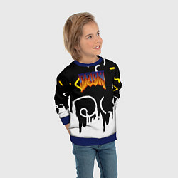 Свитшот детский Doom game pattern, цвет: 3D-синий — фото 2