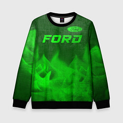 Свитшот детский Ford - green gradient посередине, цвет: 3D-черный