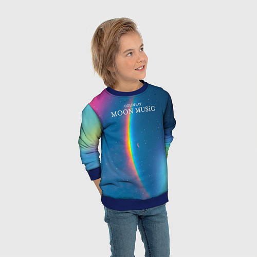 Детский свитшот Moon music Coldplay / 3D-Синий – фото 3