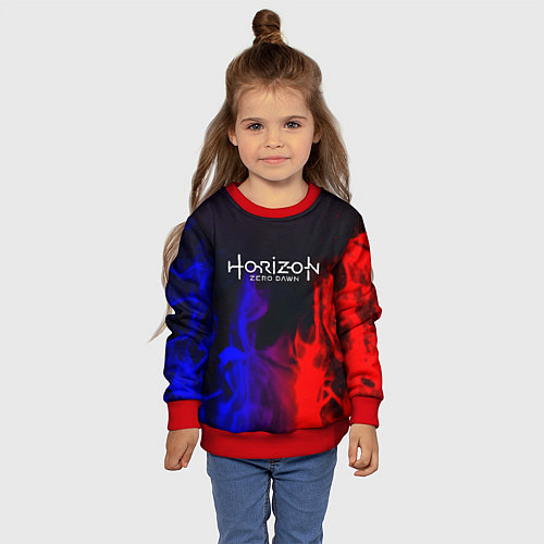 Детский свитшот Horizon: Zero Dawn flame steel / 3D-Красный – фото 4