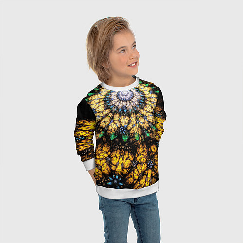 Детский свитшот Оптический узор текстура / 3D-Белый – фото 3