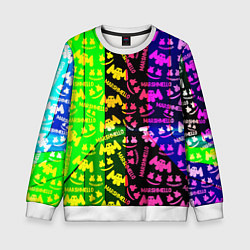 Свитшот детский Marshmello pattern neon steel, цвет: 3D-белый