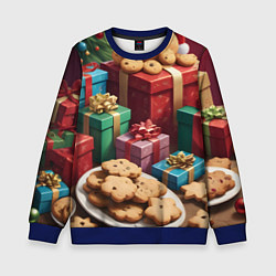 Свитшот детский Рождественское печенье, цвет: 3D-синий