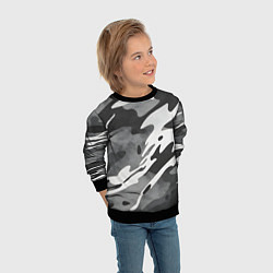 Свитшот детский Черно белый камуфляж, цвет: 3D-черный — фото 2
