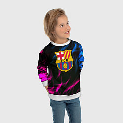 Свитшот детский Barcelona neon flame, цвет: 3D-белый — фото 2