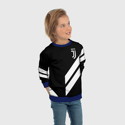 Детский свитшот Juventus line white / 3D-Синий – фото 3