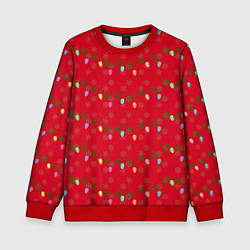 Детский свитшот Гирлянды на красном