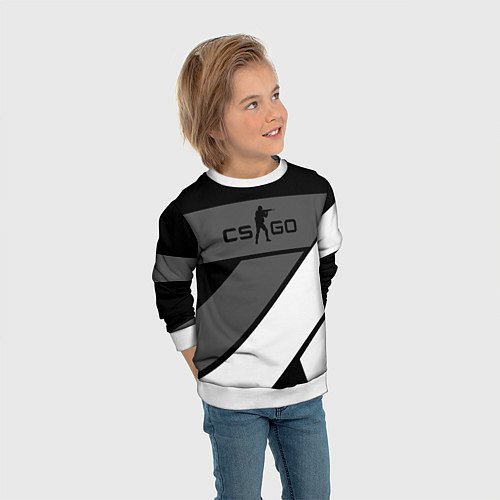 Детский свитшот Counter strike geometry steel / 3D-Белый – фото 3