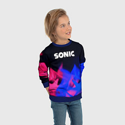 Свитшот детский Sonic neon flame, цвет: 3D-синий — фото 2