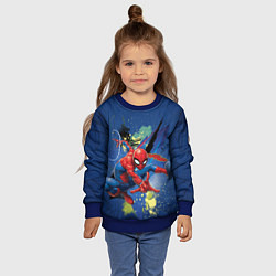 Свитшот детский Spider-man with a spider web, цвет: 3D-синий — фото 2