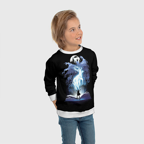 Детский свитшот Harry Potter patronus and dementors / 3D-Белый – фото 3