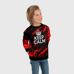 Свитшот детский Keep calm flame red, цвет: 3D-черный — фото 2