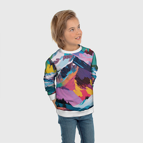 Детский свитшот Горы краски / 3D-Белый – фото 3