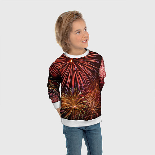 Детский свитшот Яркий красочный фейерверк / 3D-Белый – фото 3