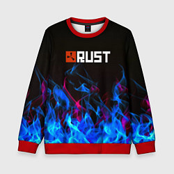 Свитшот детский Rust neon flame, цвет: 3D-красный