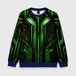 Детский свитшот Green stripes on a black background