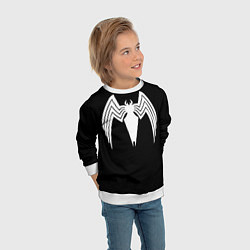 Свитшот детский Venom - spider logo, цвет: 3D-белый — фото 2