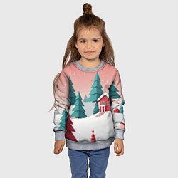 Свитшот детский Новогодний домик, цвет: 3D-меланж — фото 2