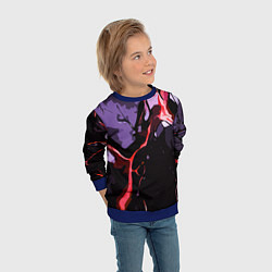 Свитшот детский Красный разлом в камне, цвет: 3D-синий — фото 2