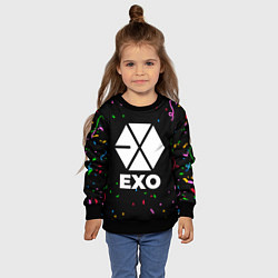 Свитшот детский Exo конфети, цвет: 3D-черный — фото 2