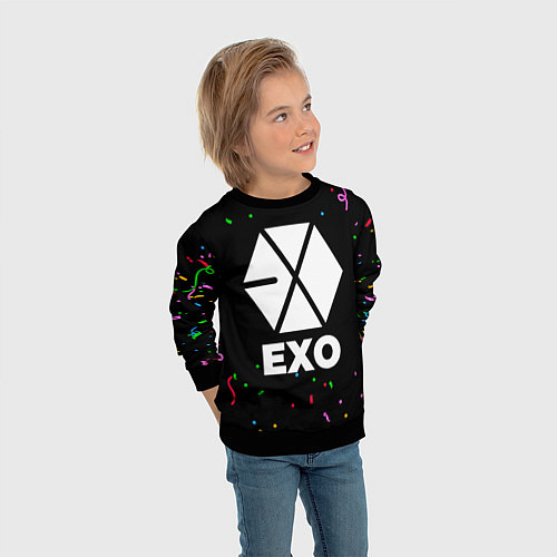 Детский свитшот Exo конфети / 3D-Черный – фото 3
