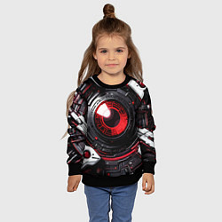Свитшот детский Красная сфера киберпанк, цвет: 3D-черный — фото 2