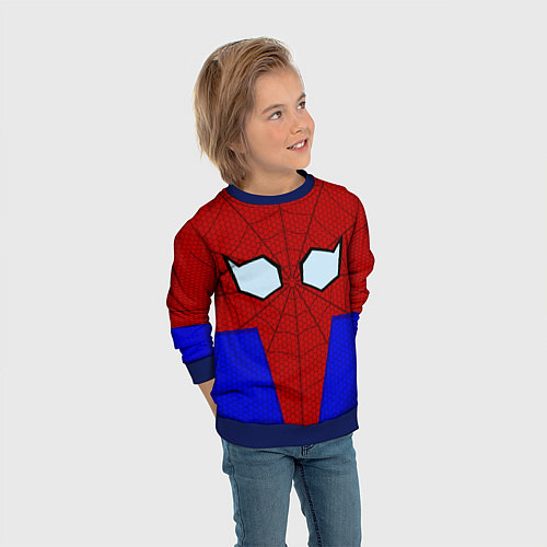 Детский свитшот Spider-Man - eyes / 3D-Синий – фото 3